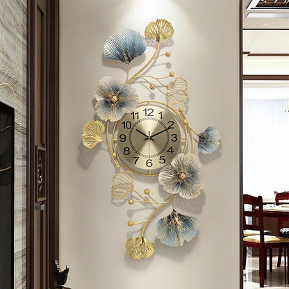 BlossomElegance - Orologio da parete floreale di lusso