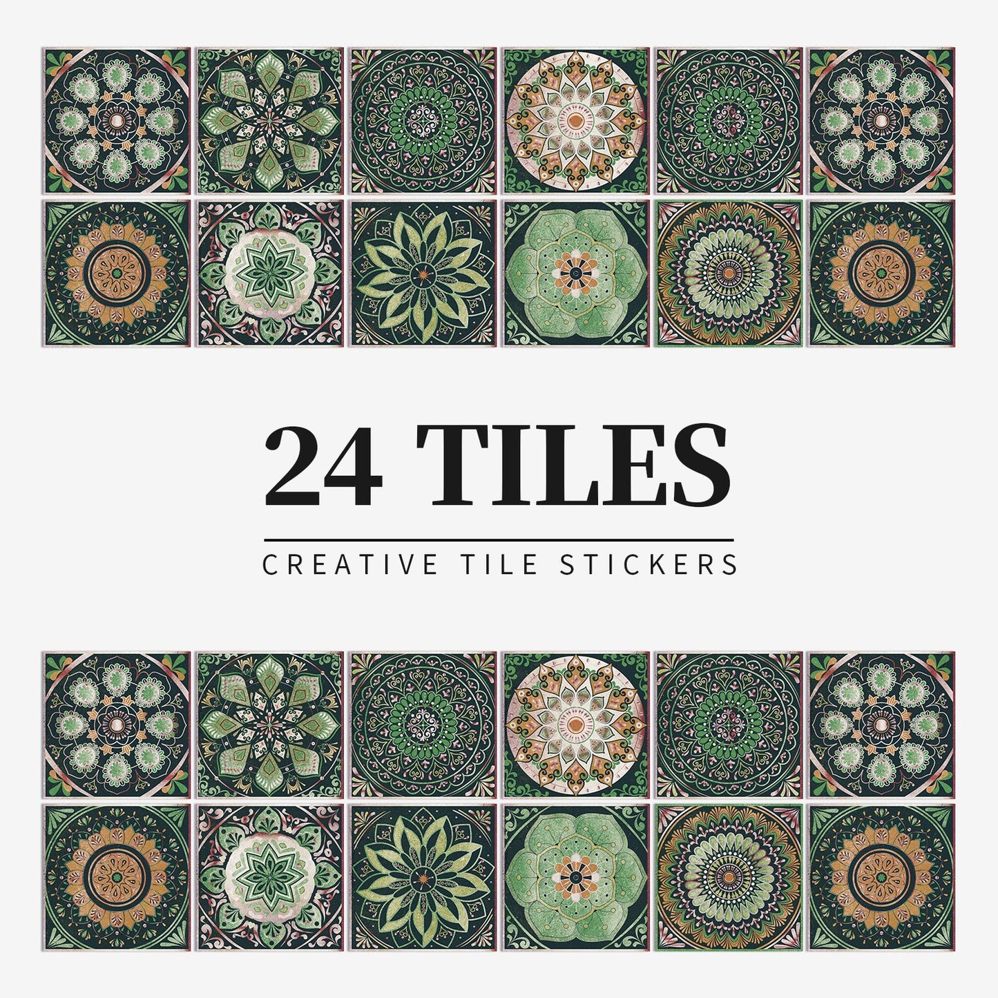 24 pezzi di piastrelle mandala europee