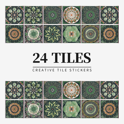 24 pezzi di piastrelle mandala europee