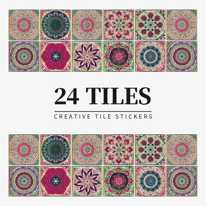 24 pezzi di piastrelle mandala europee