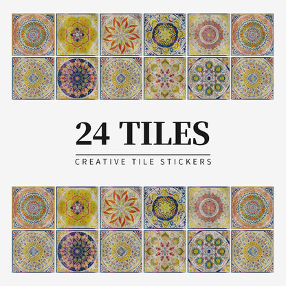 24 pezzi di piastrelle mandala europee