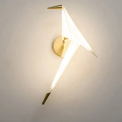 Applique moderne a led con gru di carta