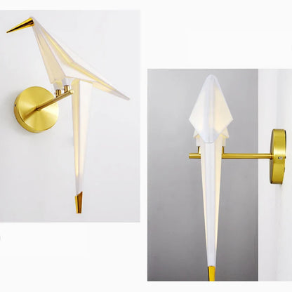 Applique moderne a led con gru di carta