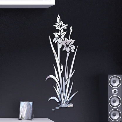 Adesivo murale 3D fiore erba cristallo