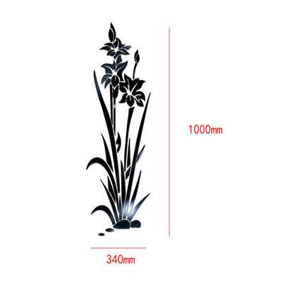 Adesivo murale 3D fiore erba cristallo