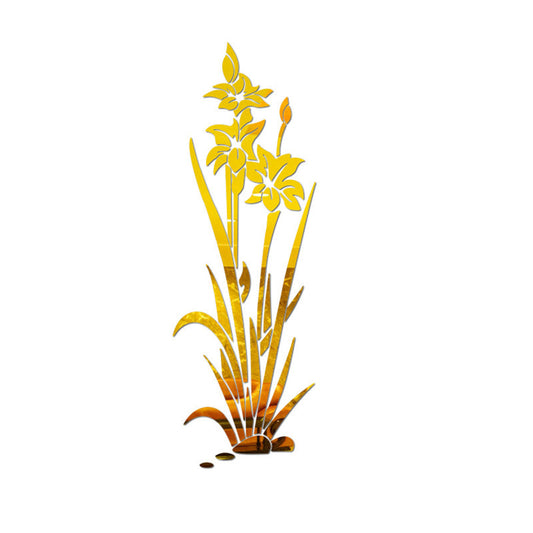 Adesivo murale 3D fiore erba cristallo