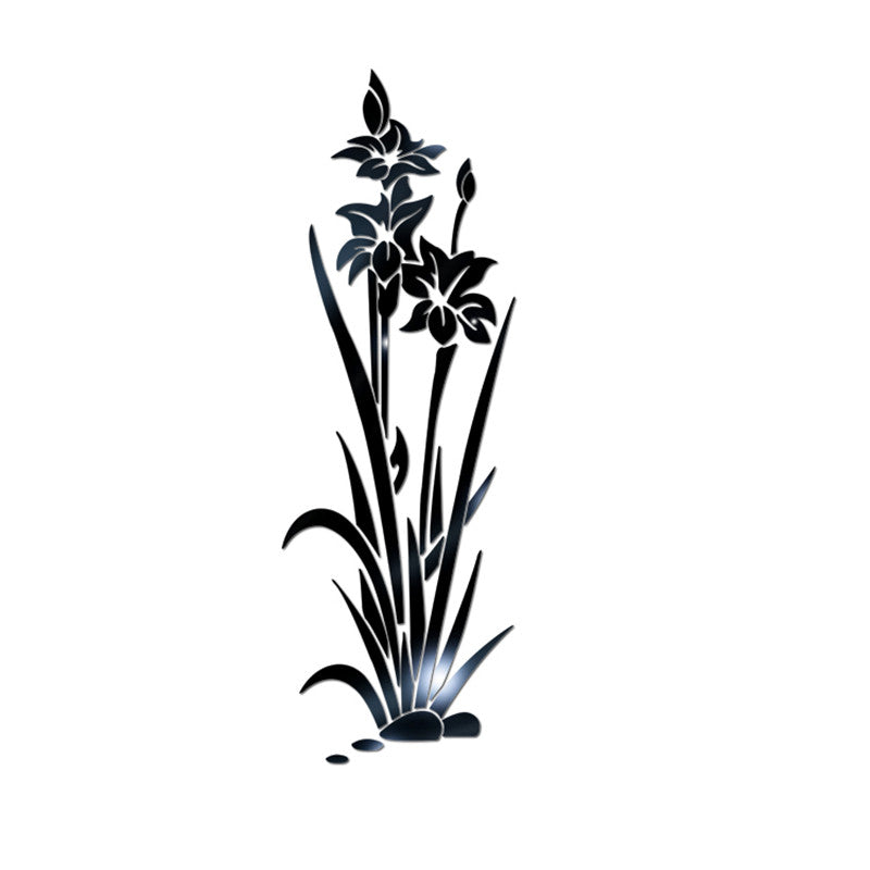 Adesivo murale 3D fiore erba cristallo