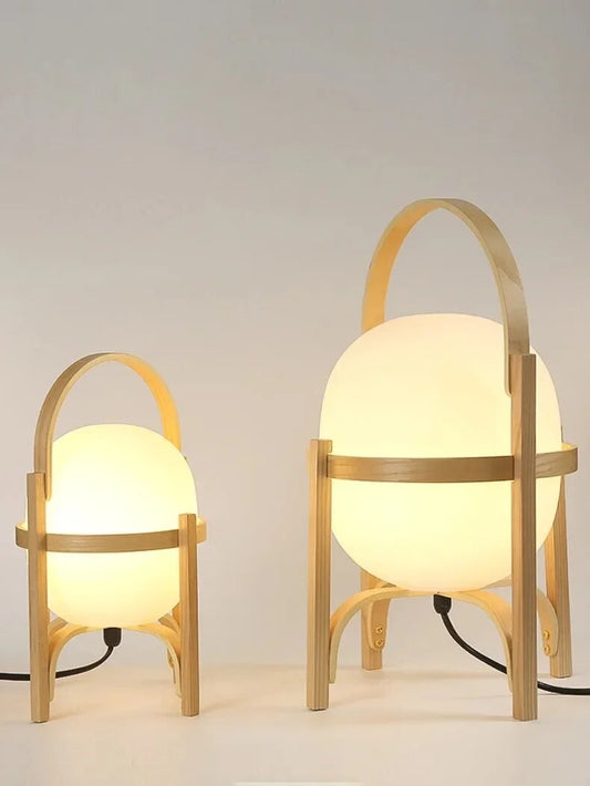 WoodCraft - Lampada da tavolo moderna in legno